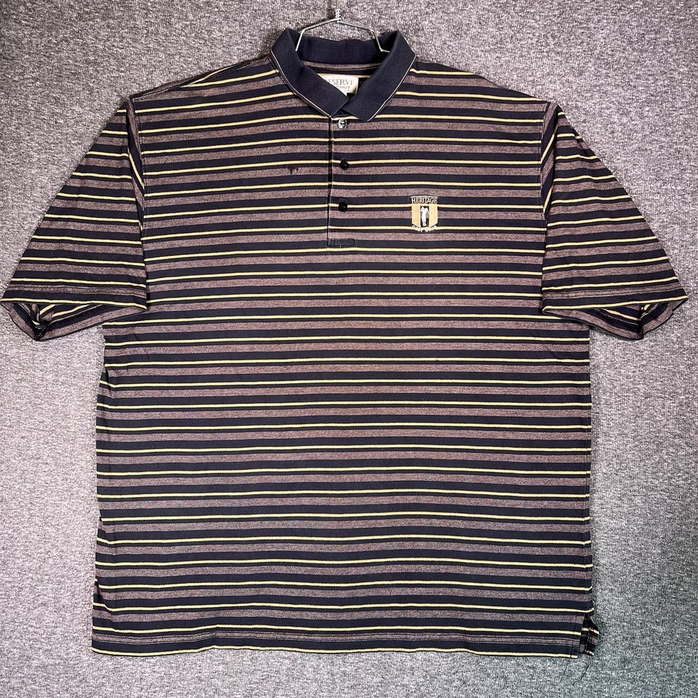Haley Reserve Golf Polo Shirts Mens Sz XL Brown Mercerized Cotton Heritage‎ Club